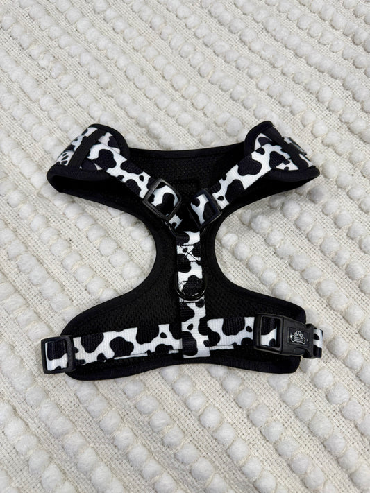 Cow print harness