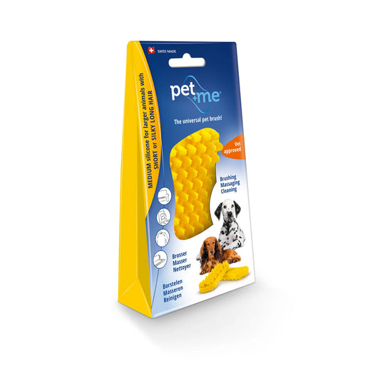 Pet + Me - Yellow medium bristle deshedding brush