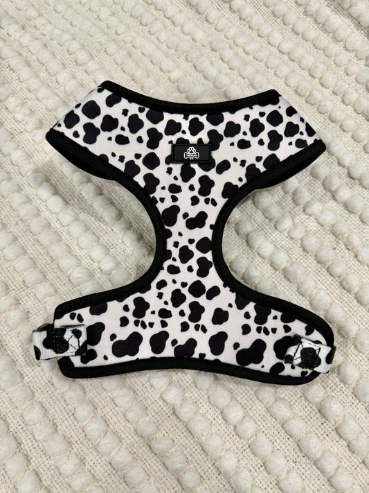 Cow print harness - medium
