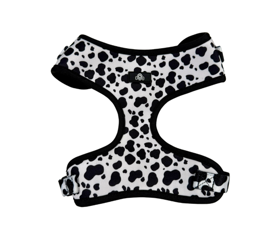 Cow print harness